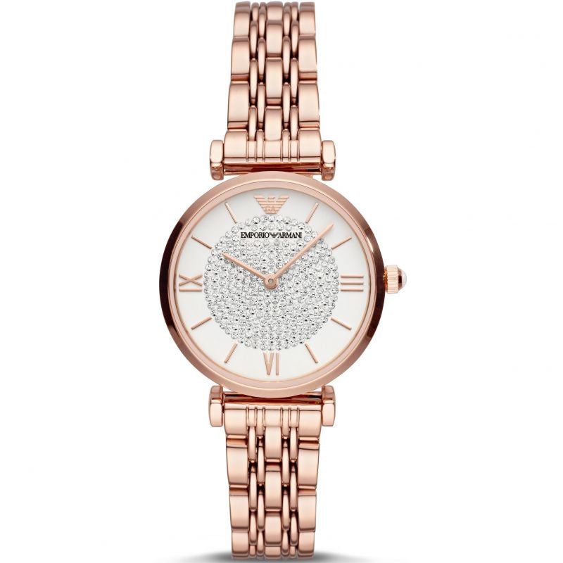 Emporio Armani Ladies Rose Gold Glitz Watch