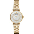 Emporio Armani Ladies Mother of Pearl Gold Watch