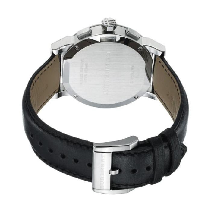 Burberry Mens City Men's Black Chronograph Silver 42mm Watch