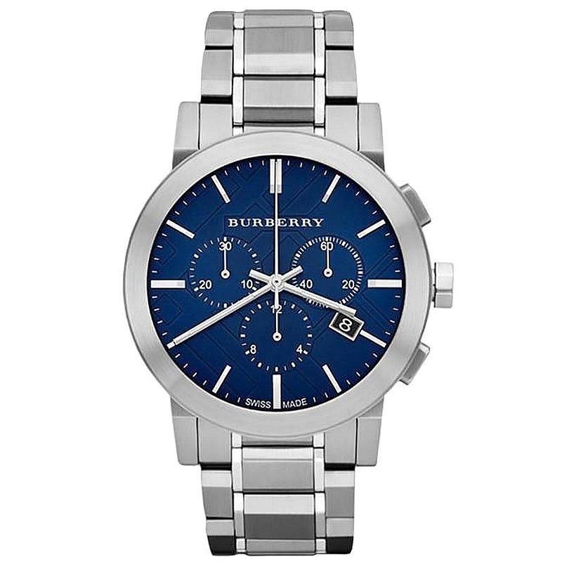 Burberry Men's Blue Silver Chronograph 42mm Watch