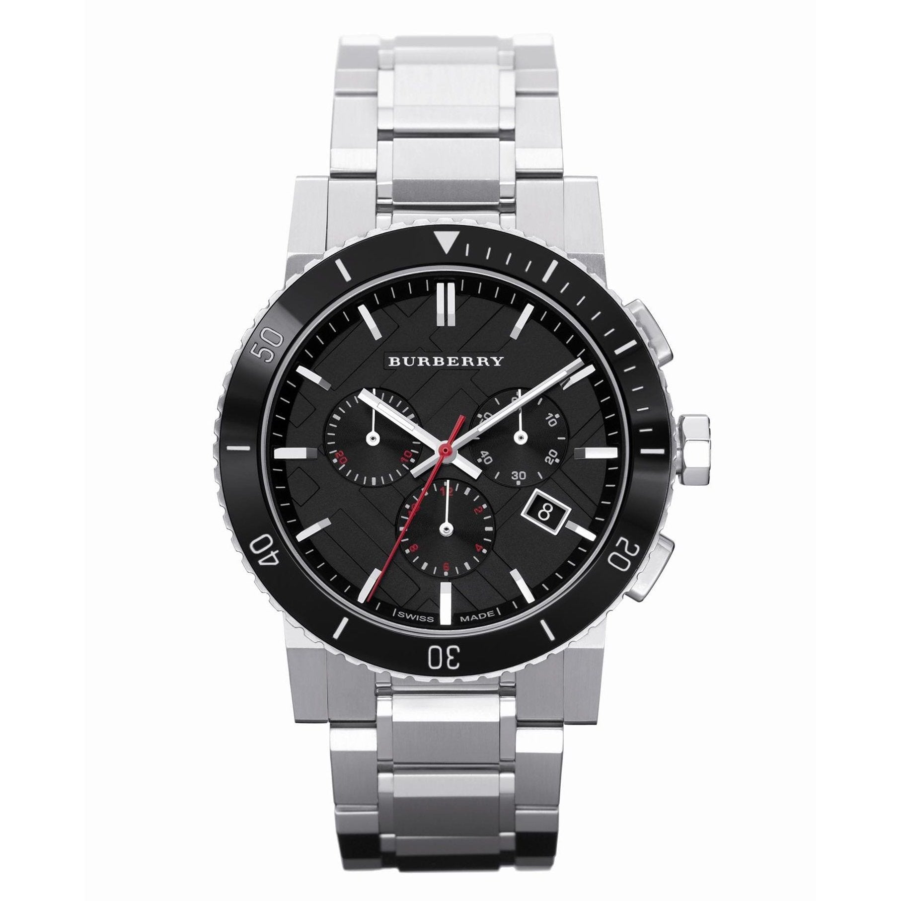 Burberry Men's Silver Chronograph 42mm Watch