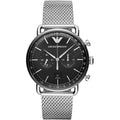 Emporio Armani Men's Aviator Silver Watch