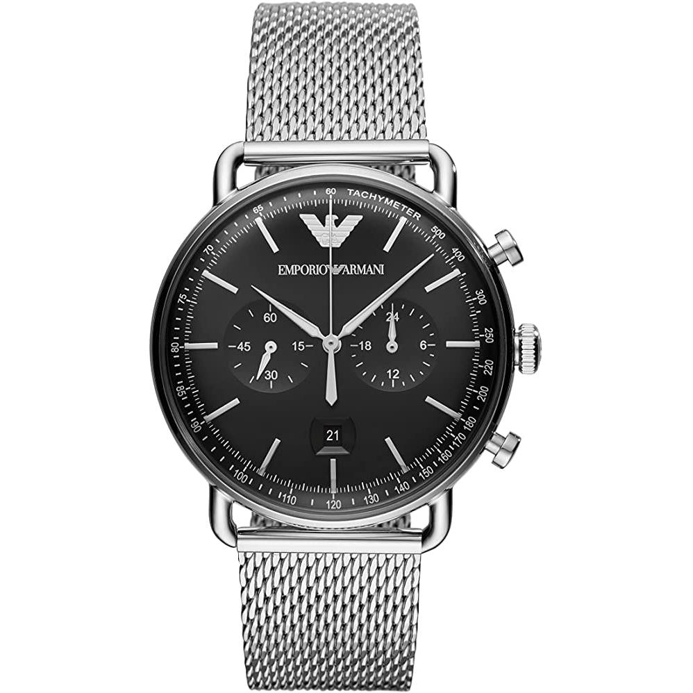 Emporio Armani Men's Aviator Silver Watch