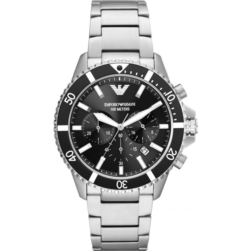 Emporio Armani Men's Diver Chronograph Steel Watch