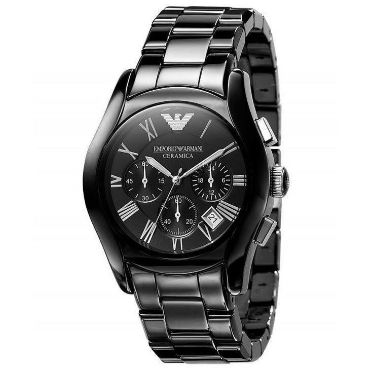 Emporio Armani Ladies Chronograph Ceramica Black Watch