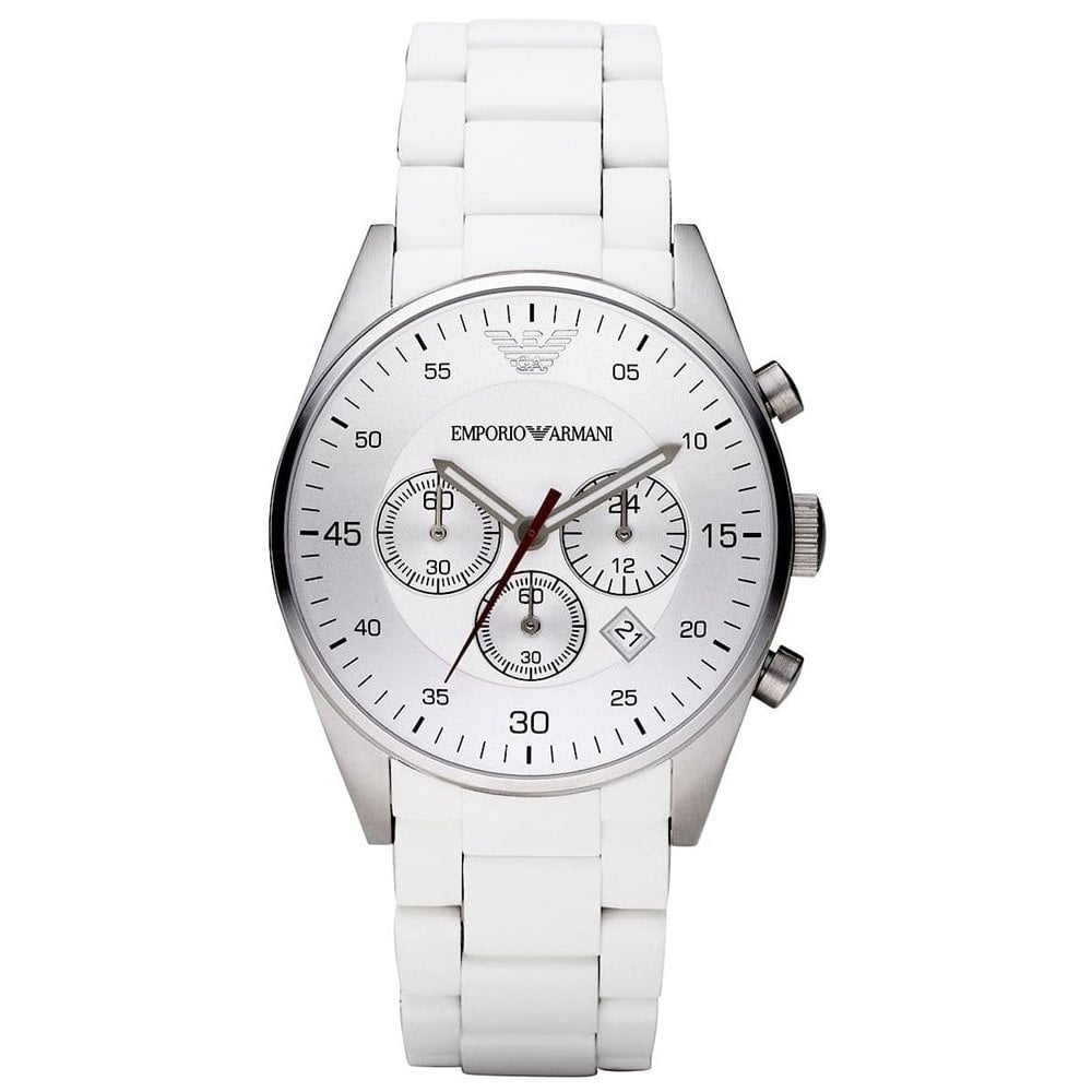Emporio Armani Men's Chronograph Tazio White Watch