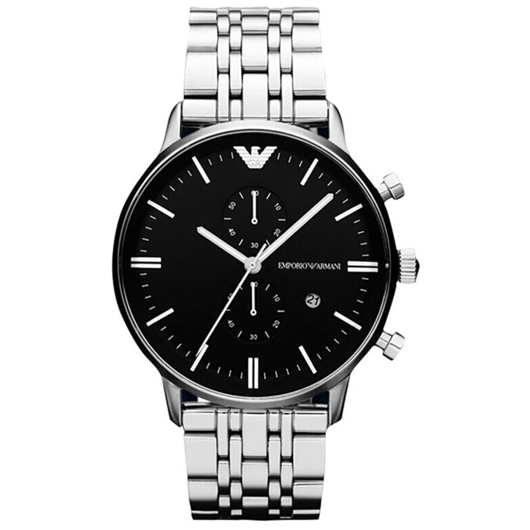 Emporio Armani Men's Silver Chronograph Watch