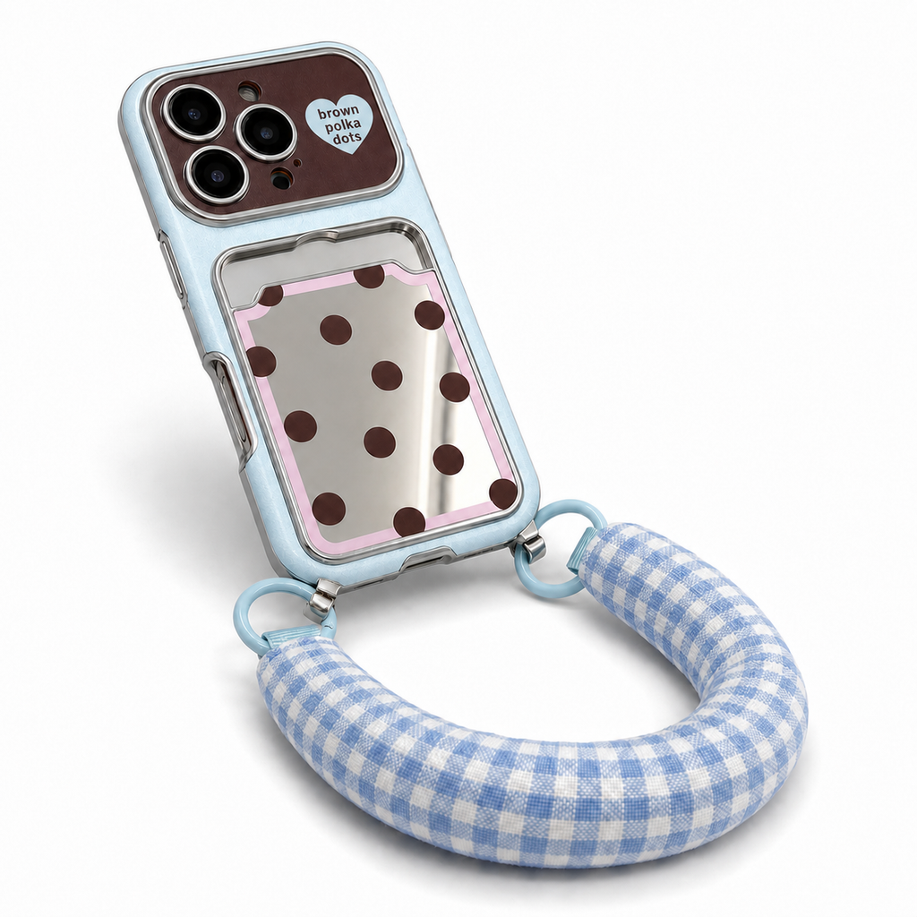 Polka Pocket Mirror Case for iPhone