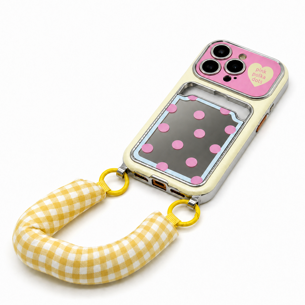 Polka Pocket Mirror Case for iPhone