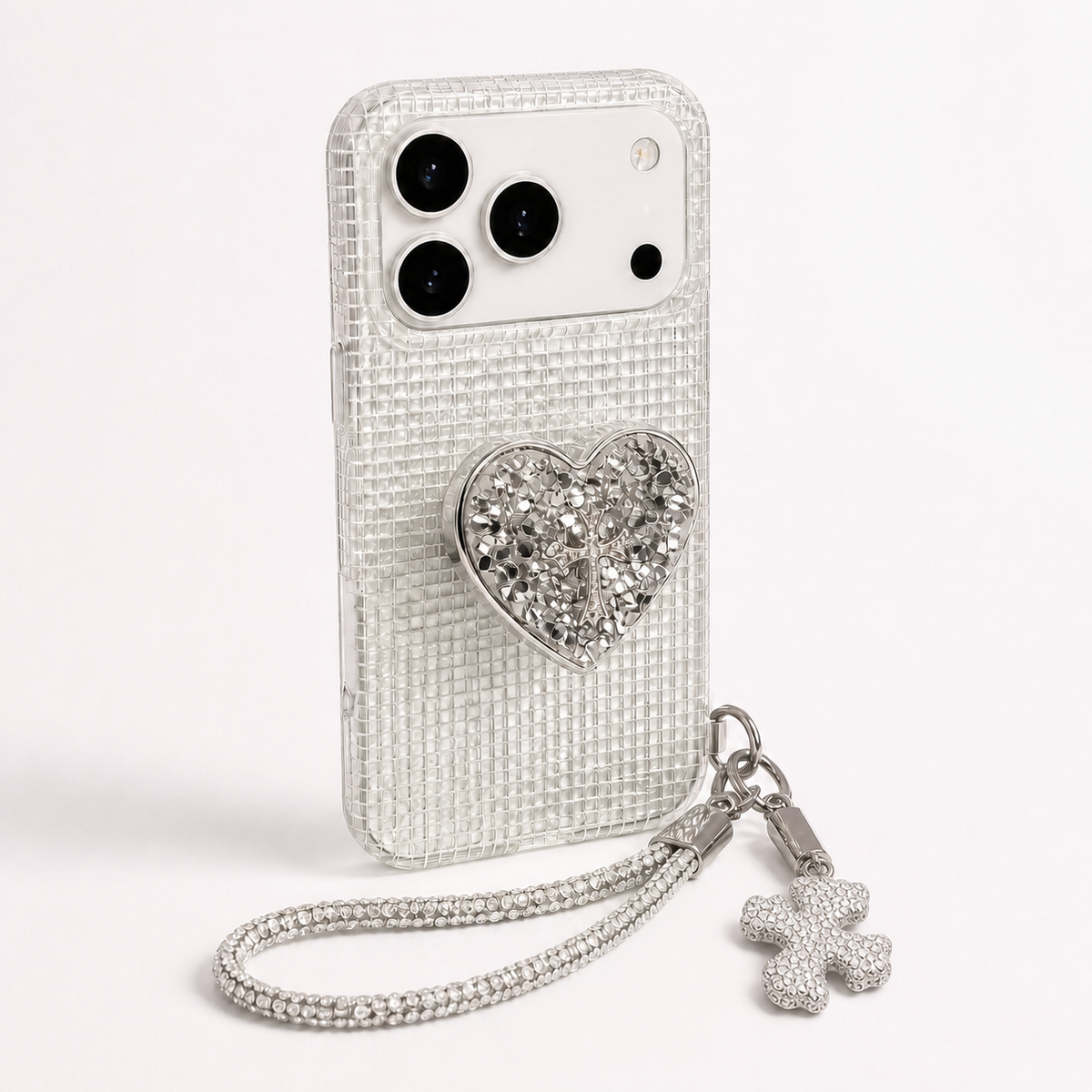 Crystal Heart Grip Case for iPhone