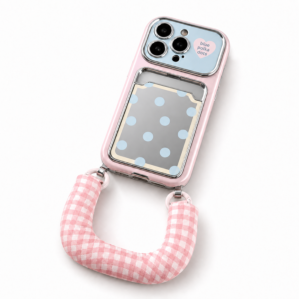 Polka Pocket Mirror Case for iPhone