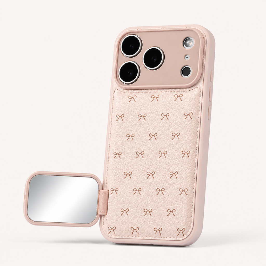 Luxe Bow Mirror Stand Case for iPhone