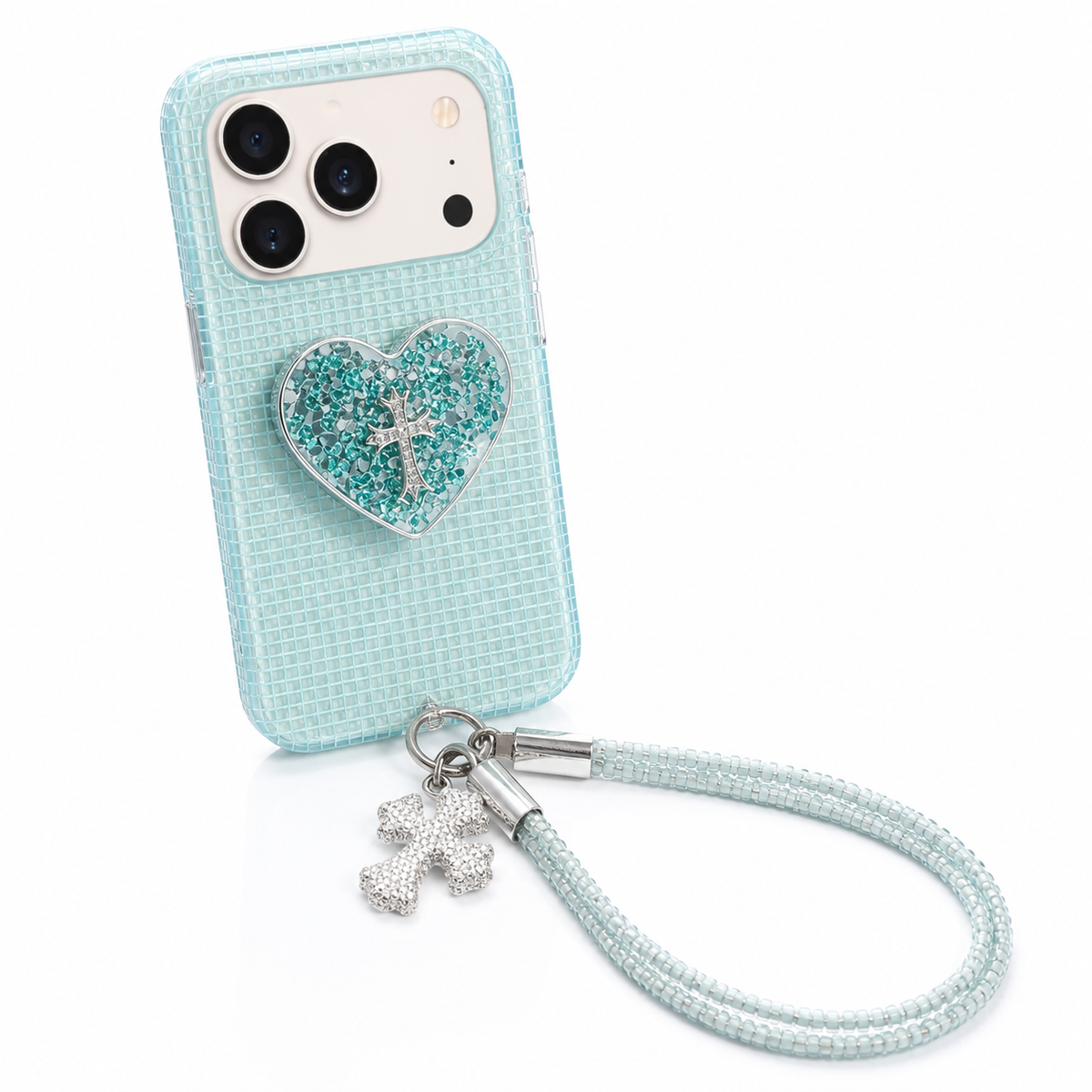 Crystal Heart Grip Case for iPhone