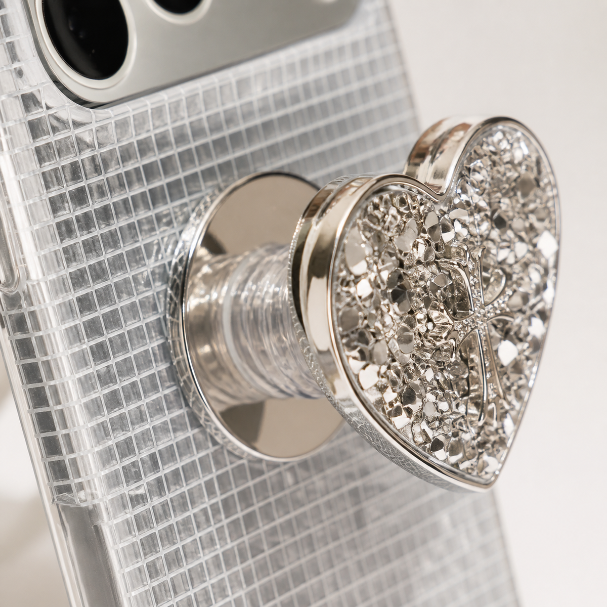 Crystal Heart Grip Case for iPhone