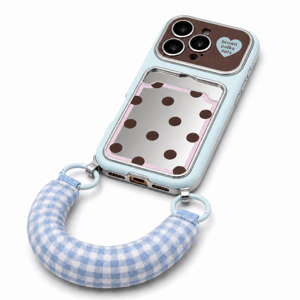 Polka Pocket Mirror Case for iPhone