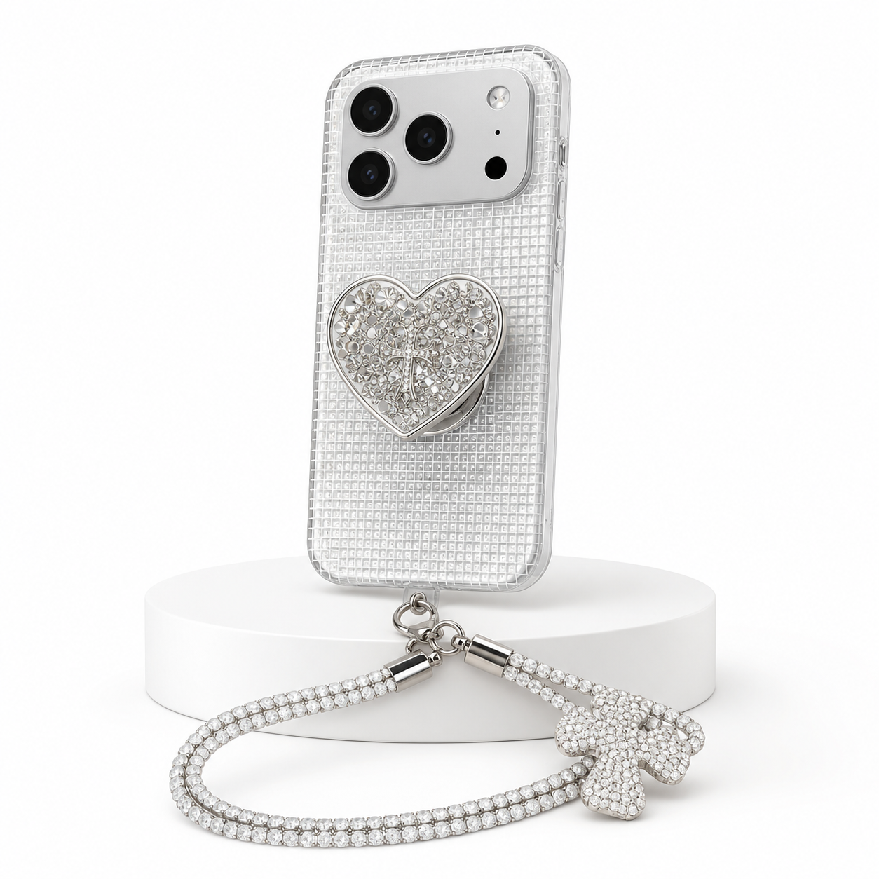 Crystal Heart Grip Case for iPhone