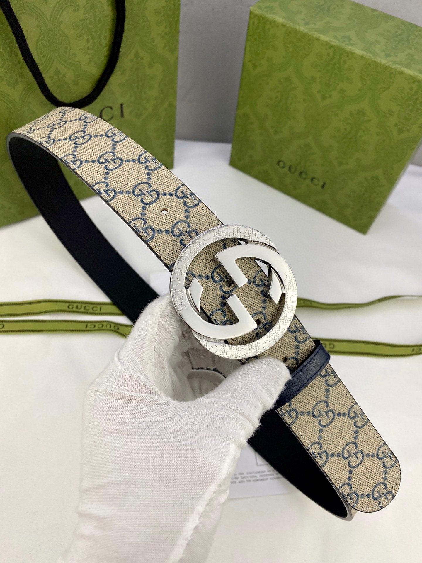 Classic Men's Belt Gold Buckle & Silver Buckle