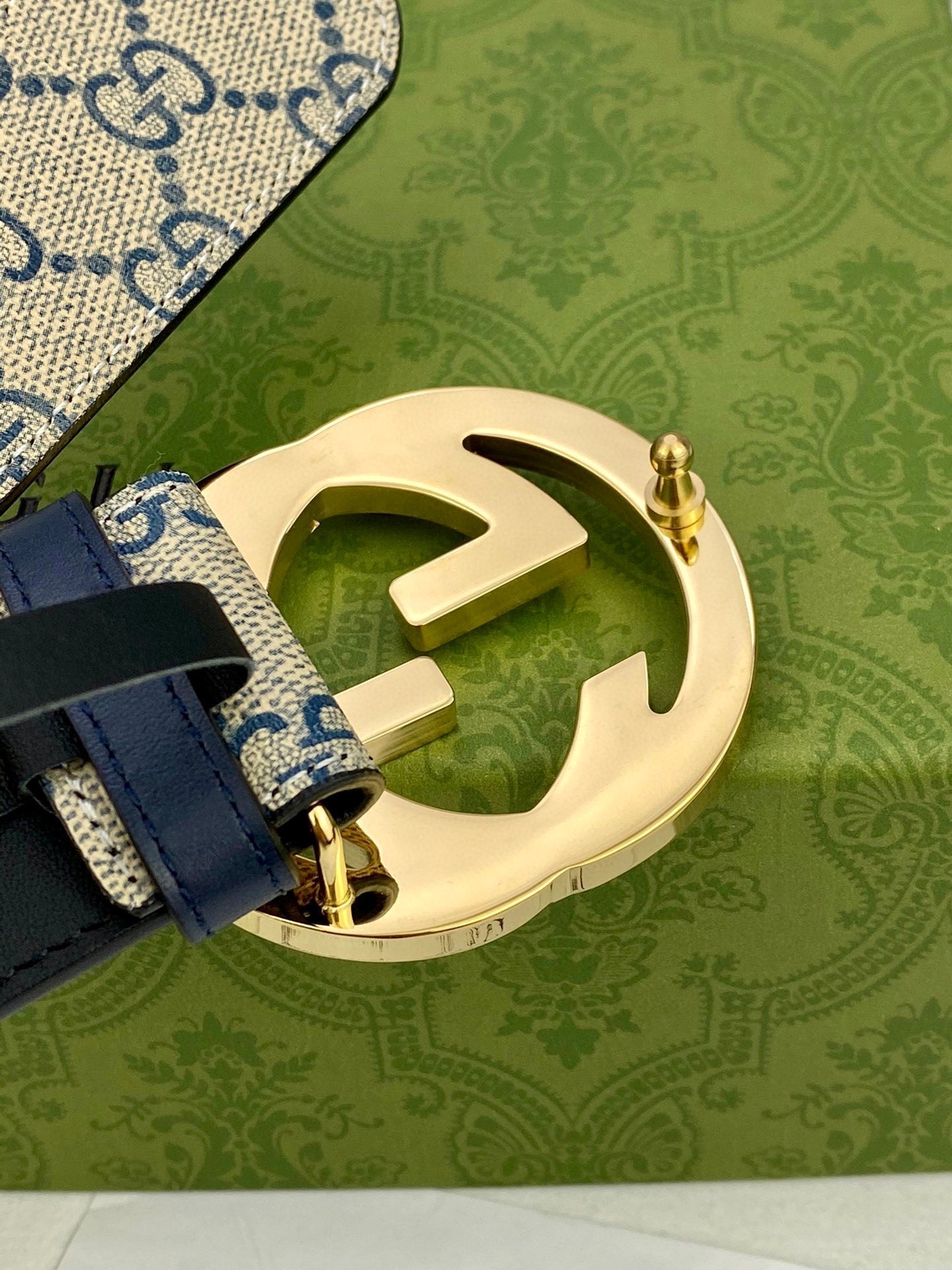 Classic Men's Belt Gold Buckle & Silver Buckle
