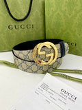 Classic Men's Belt Gold Buckle & Silver Buckle