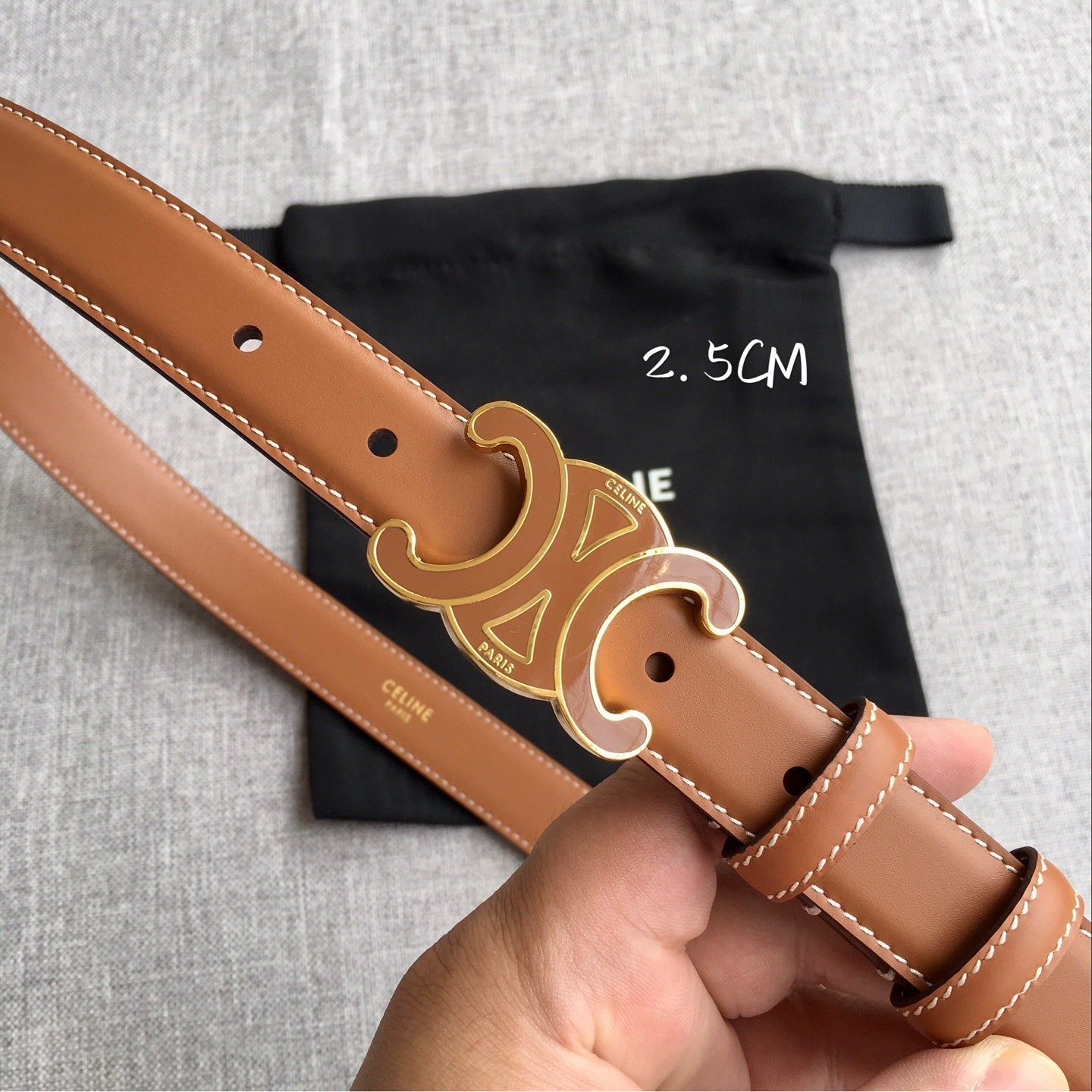 AC Women‘s Leather Belt Triomphe Buckle