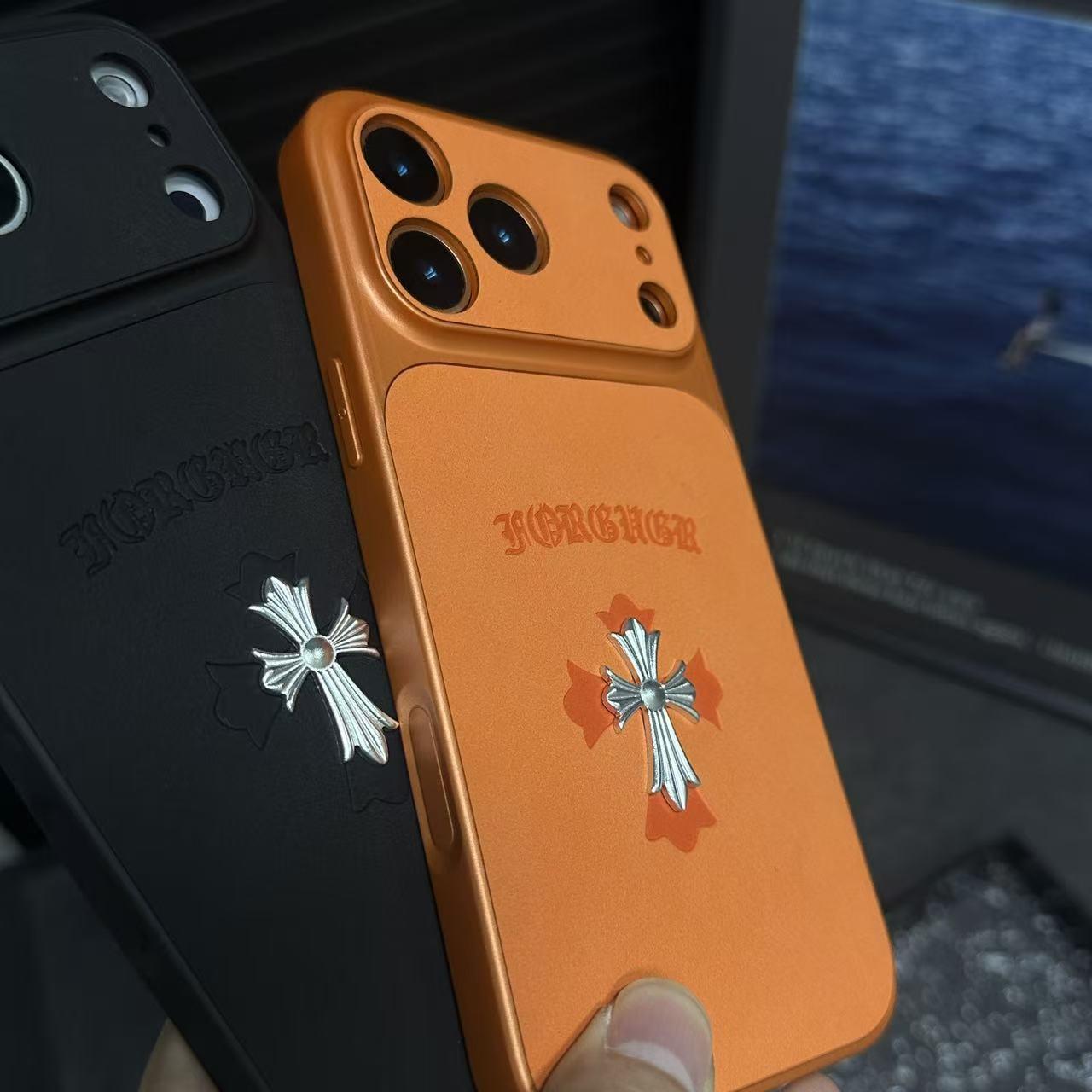 Chrome Hearts Cross Leather iPhone Case