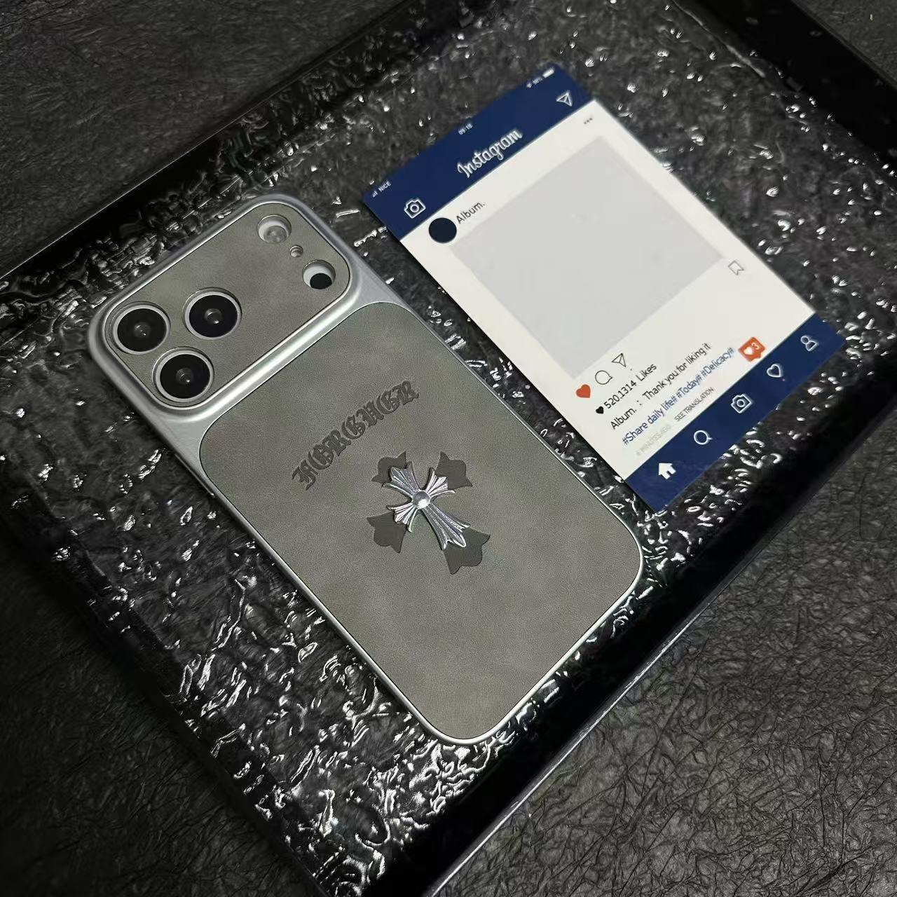 Chrome Hearts Cross Leather iPhone Case