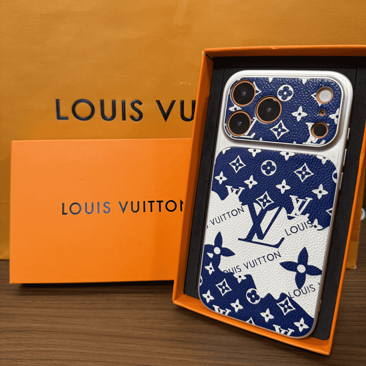 Illustration-Style Monogram Leather iPhone Case