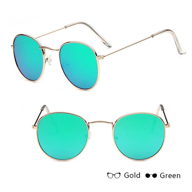 LeonLion Mirror Metal Sunglasses Women Vintage Brand Designer Flat Round Glasses UV400 Street Beat Oculos De Sol Gafas