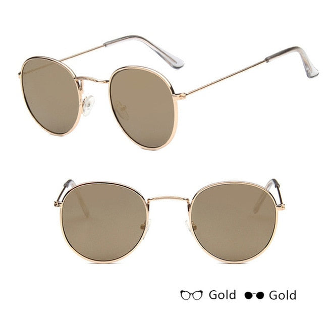 LeonLion Mirror Metal Sunglasses Women Vintage Brand Designer Flat Round Glasses UV400 Street Beat Oculos De Sol Gafas