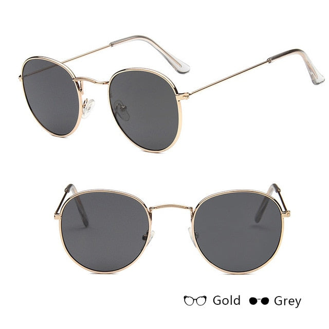 LeonLion Classic Small Frame Round Sunglasses Women/Men Brand Designer Alloy Mirror Sun Glasses Vintage Modis Oculos