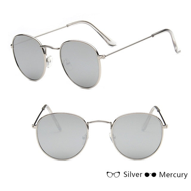 LeonLion Classic Small Frame Round Sunglasses Women/Men Brand Designer Alloy Mirror Sun Glasses Vintage Modis Oculos