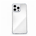 Silver mirror protective iPhone case, straight back view
